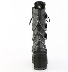 4 Inch Heel ASSAULT-117 Black Vegan Leather