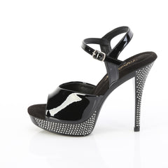 5 Inch Heel ATHENA-509 Black Rhinestone
