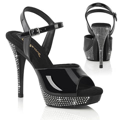 5 Inch Heel ATHENA-509 Black Rhinestone by Fabulicious