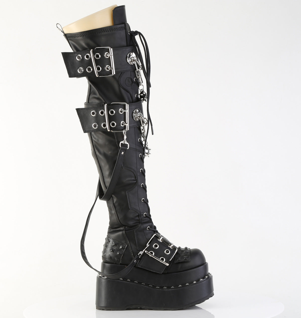 4 Inch Platform BEAR-316 Black Vegan Leather