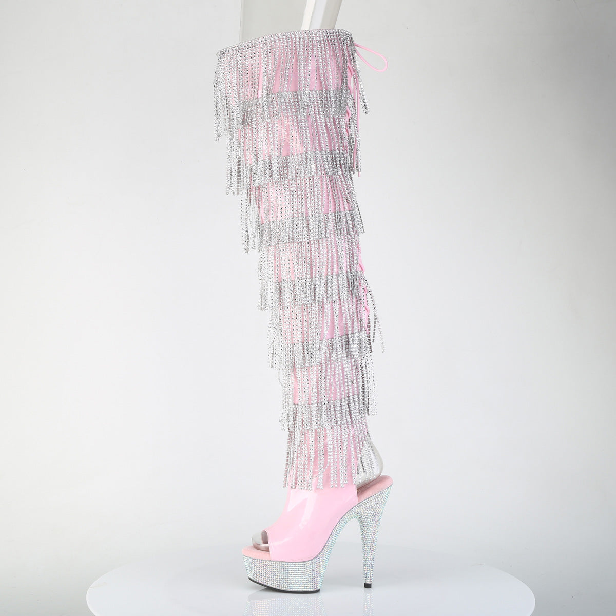 6 Inch Heel BEJEWELED-3017HG-RSF Baby Pink Holo
