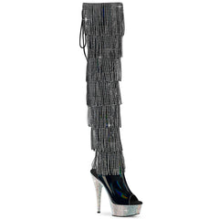 Pleaser Bejeweled 3017Hg Rsf Black Holo Platform Shoes