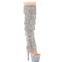7 Inch Heel BEJEWELED-3019C-RSF-7 Clear Silver AB Rhinestone by Pleaser