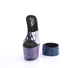 7 Inch Heel BEJEWELED-712MS Clear Black Multi Rhinestone
