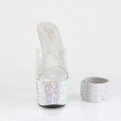 7 Inch Heel BEJEWELED-712MS Clear Silver Rhinestone