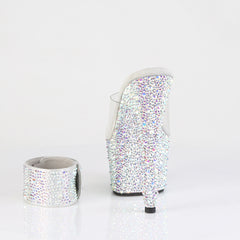 7 Inch Heel BEJEWELED-712MS Clear Silver Rhinestone