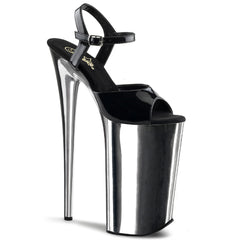 10 Inch Heel BEYOND-009 Black-Silver Chrome