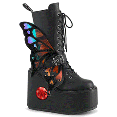 Demonia Blaze 158 Black Magic Mirror Women'S Mid Calf & Knee High Boots