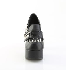 4 Inch Heel CHARADE-32 Black Vegan Leather