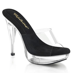 5 Inch Heel COCKTAIL-501 Clear-Black Sole