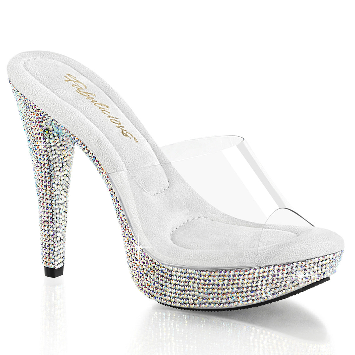 5 Inch Heel COCKTAIL-501DM Silver Rhinestone