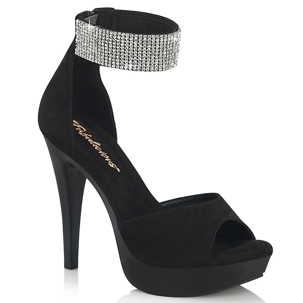 5 Inch Heel COCKTAIL-525 Black Rhinestone by Fabulicious
