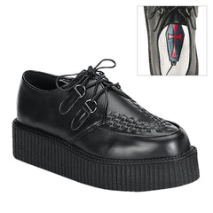 DEMONIA CREEPER-402 Men's Black Leather Creepers