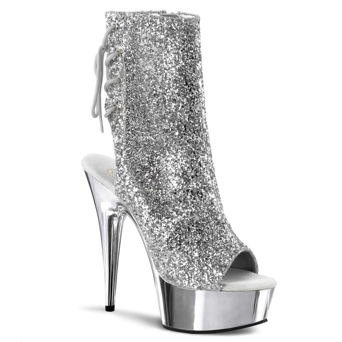 6 Inch Heel DELIGHT-1018G Silver Glitter