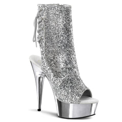6 Inch Heel DELIGHT-1018G Silver Glitter