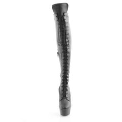 6 Inch Heel DELIGHT-3014 Black Stretch PU