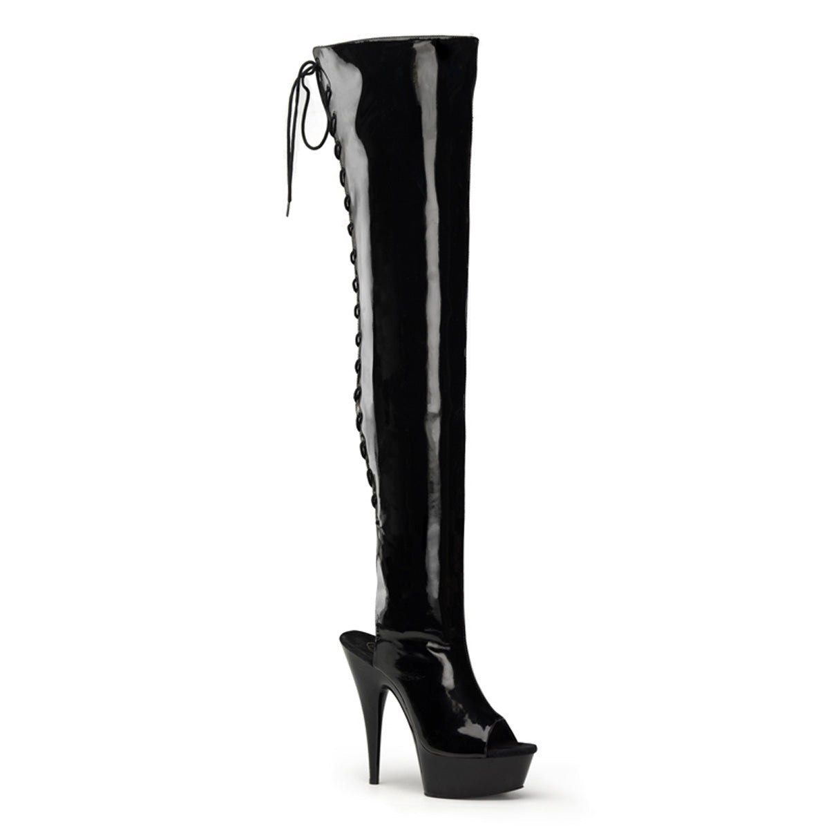 6 Inch Heel DELIGHT-3017 Black Stretch Pat