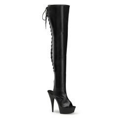 6 Inch Heel DELIGHT-3017 Black Stretch Pu