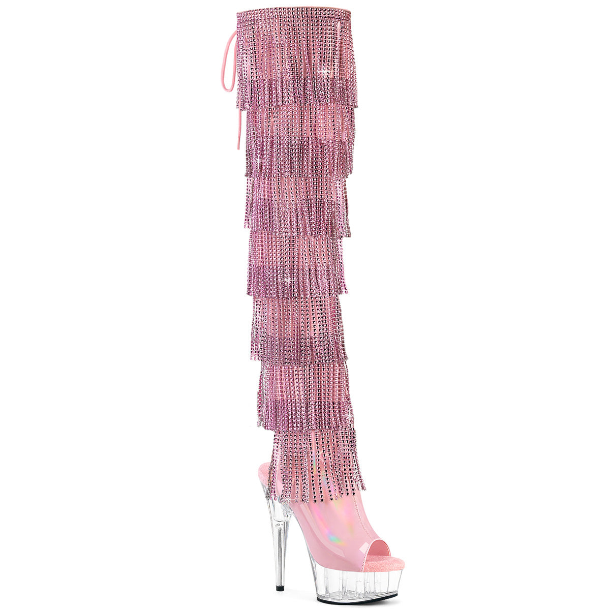 Pleaser Delight 3017Hg Rsf Baby Pink Holo Platform Shoes