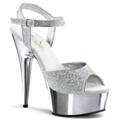 6 Inch Heel DELIGHT-609G Silver Glitter
