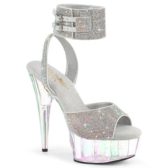 6 Inch Heel DELIGHT-691HTRS Silver AB Rhinestone Holographic by Pleaser