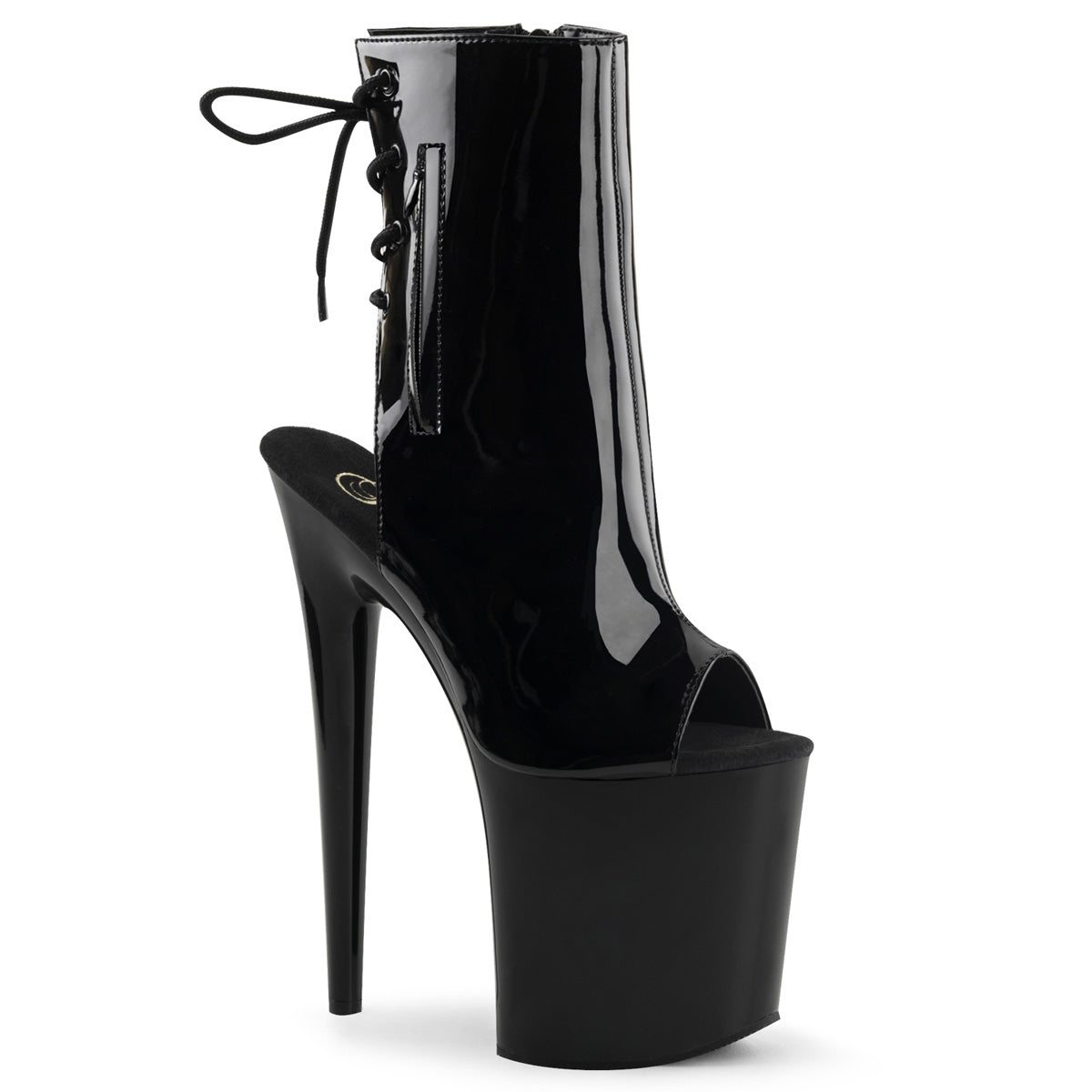 8 Inch Heel FLAMINGO-1018 Black Patent