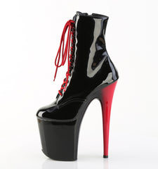 8 Inch Heel FLAMINGO-1020 Black Patent Red