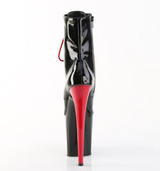 8 Inch Heel FLAMINGO-1020 Black Patent Red