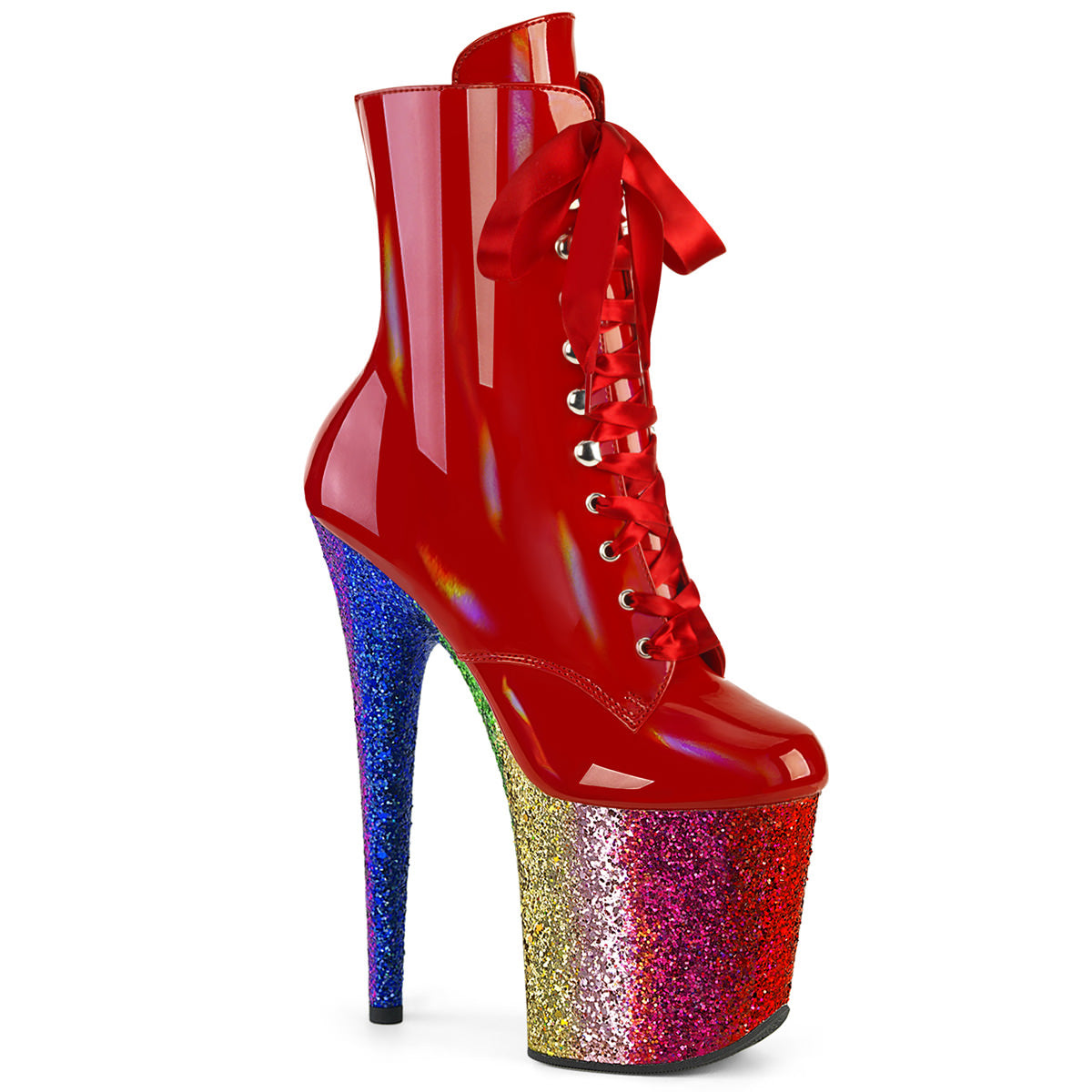 8 Inch Heel FLAMINGO-1020HG Red Holo Patent