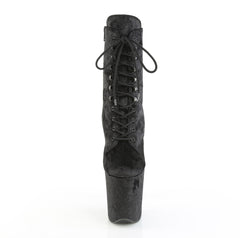 8 Inch Heel FLAMINGO-1020WR Black Shimmering Fabric