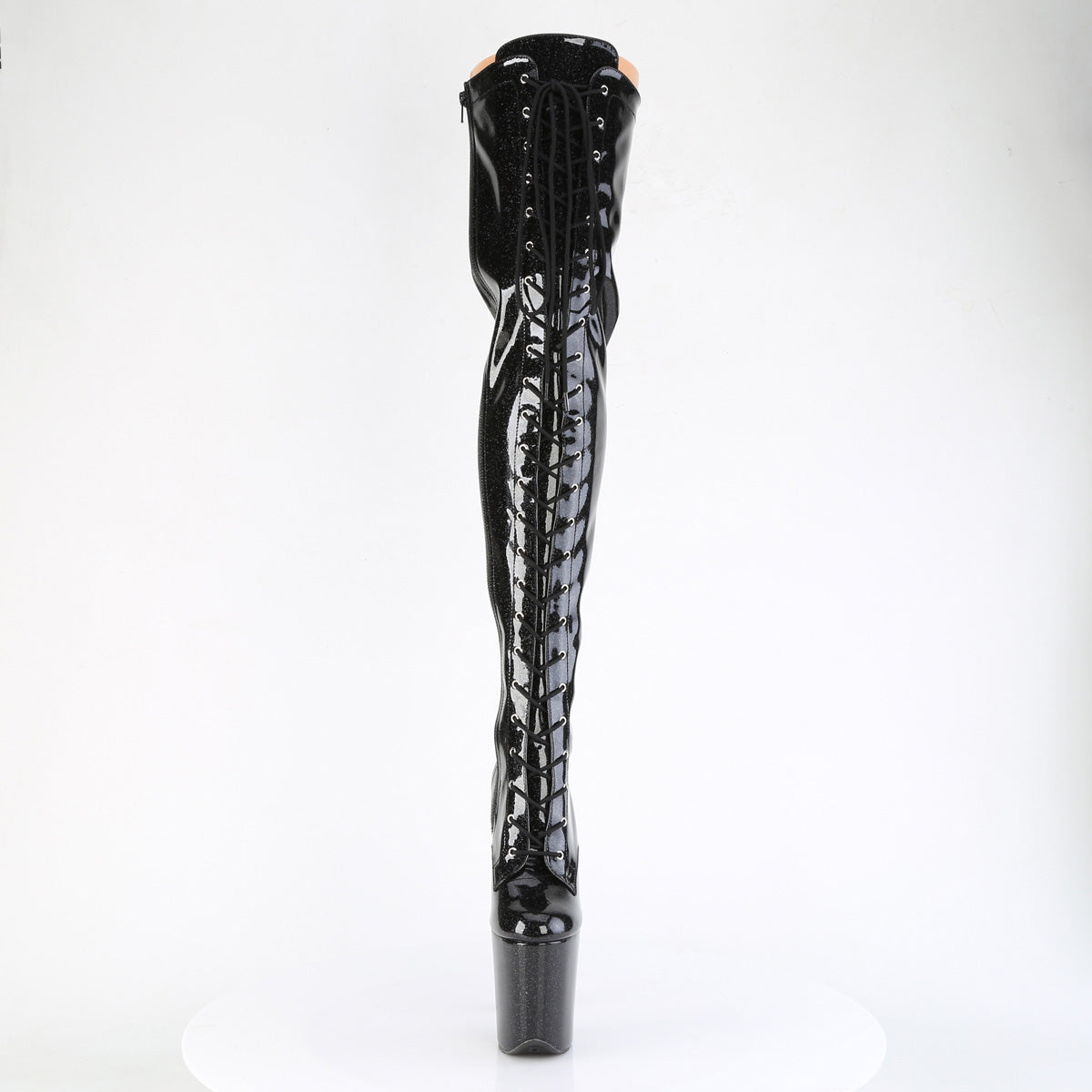 8 Inch Heel FLAMINGO-3020GP Black Glitter