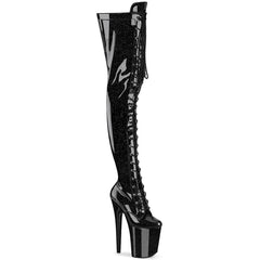 Pleaser Flamingo 3020Gp Black Glitter Platform Shoes