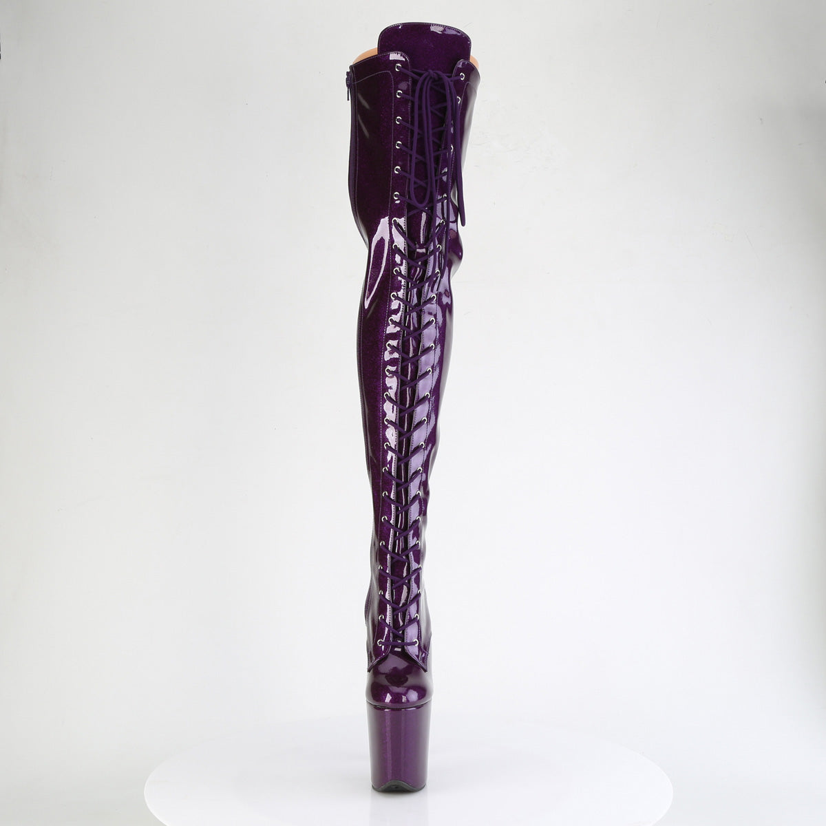 8 Inch Heel FLAMINGO-3020GP Purple Glitter