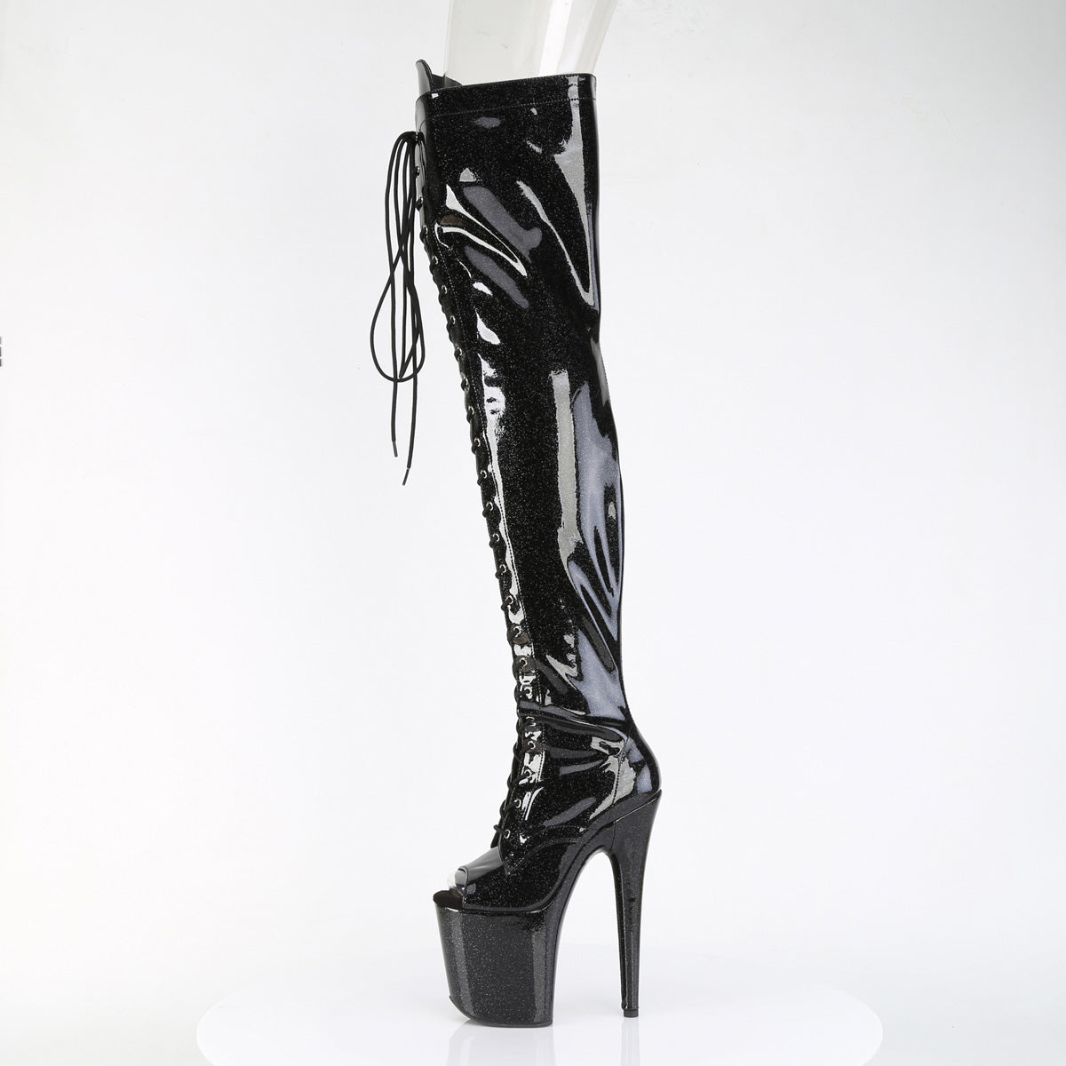 8 Inch Heel FLAMINGO-3021GP Black Glitter