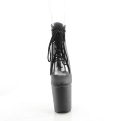 8 Inch Heel FLAMINGO-800-22 Black Faux Leather