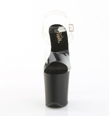 8 Inch Heel FLAMINGO-808 Clear Matte Black