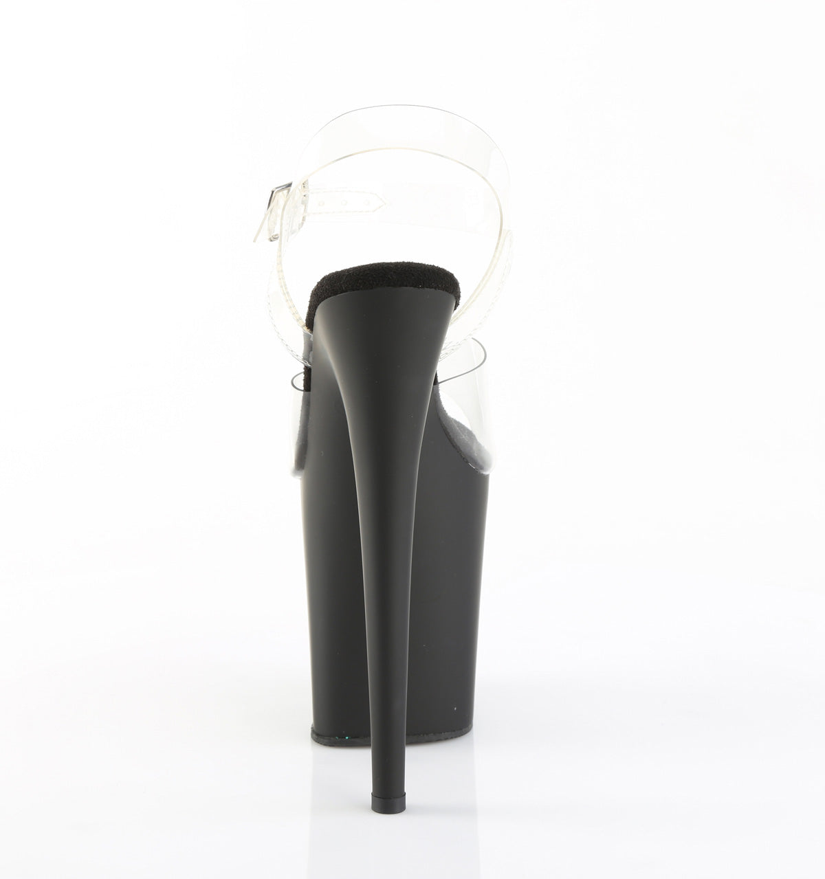 8 Inch Heel FLAMINGO-808 Clear Matte Black