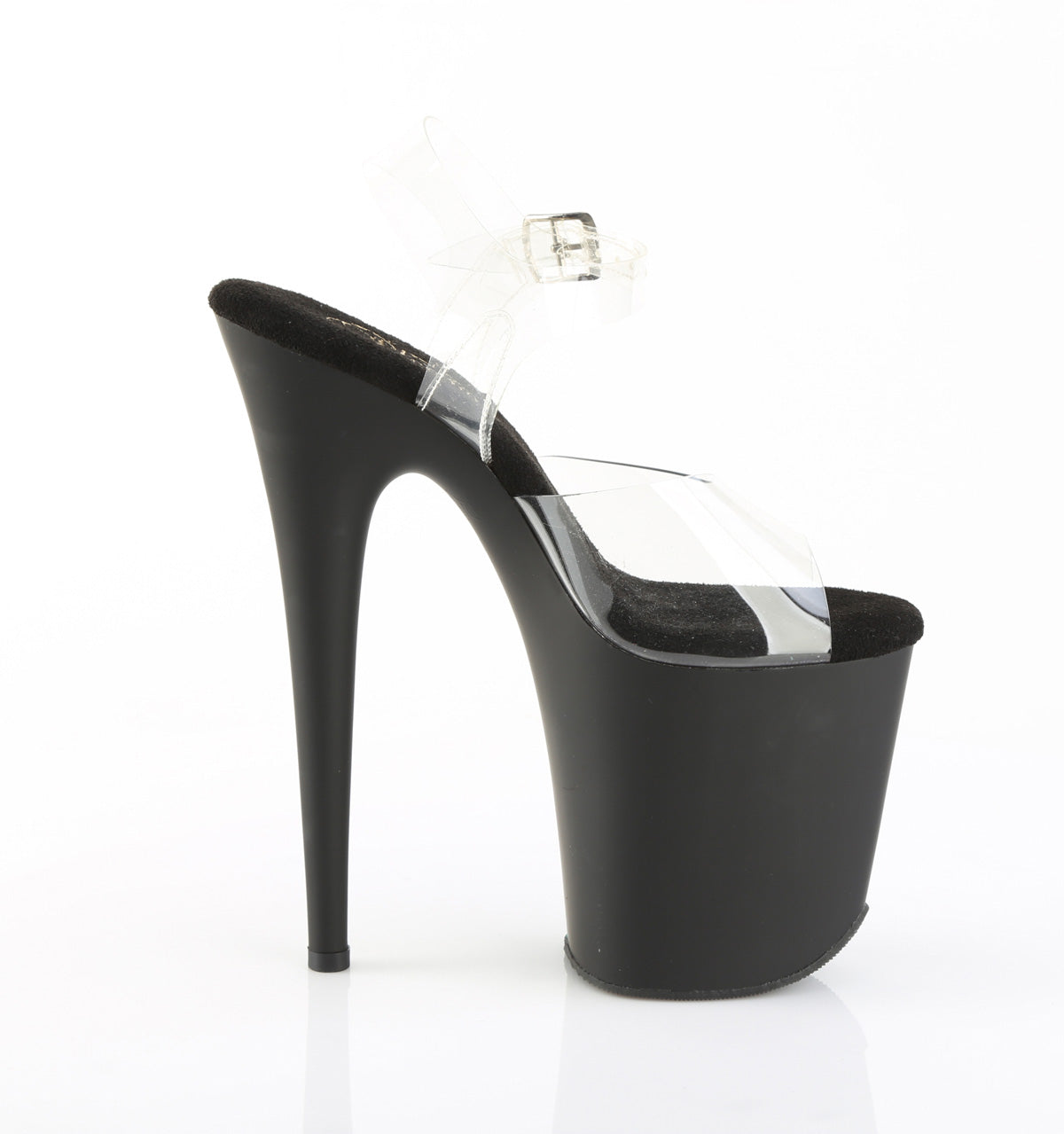 8 Inch Heel FLAMINGO-808 Clear Matte Black