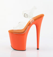 8 Inch Heel FLAMINGO-808 Clear Orange