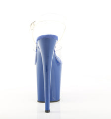 8 Inch Heel FLAMINGO-808 Clear Royal Blue