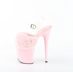 8 Inch Heel FLAMINGO-808FUR Baby Pink Faux Fur
