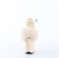 8 Inch Heel FLAMINGO-808FUR Cream Faux Fur