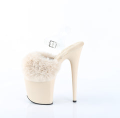 8 Inch Heel FLAMINGO-808FUR Cream Faux Fur