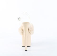 8 Inch Heel FLAMINGO-808FUR Cream Faux Fur