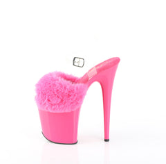 8 Inch Heel FLAMINGO-808FUR Fuchsia Faux Fur