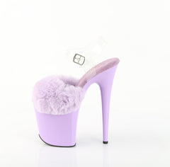 8 Inch Heel FLAMINGO-808FUR Lavender Faux Fur