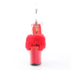 8 Inch Heel FLAMINGO-808FUR Red Faux Fur