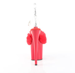 8 Inch Heel FLAMINGO-808FUR Red Faux Fur