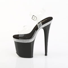 8 Inch Heel FLAMINGO-808MLS Clear Black