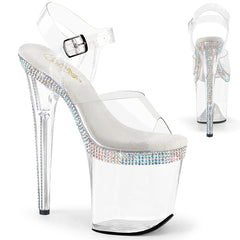8 Inch Heel FLAMINGO-808MLS Clear by Pleaser